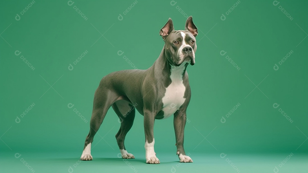 Cachorro pitbull me fundo verde