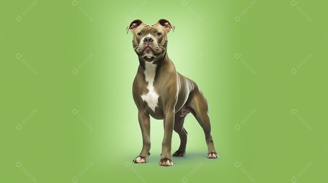 Cachorro pitbull me fundo verde