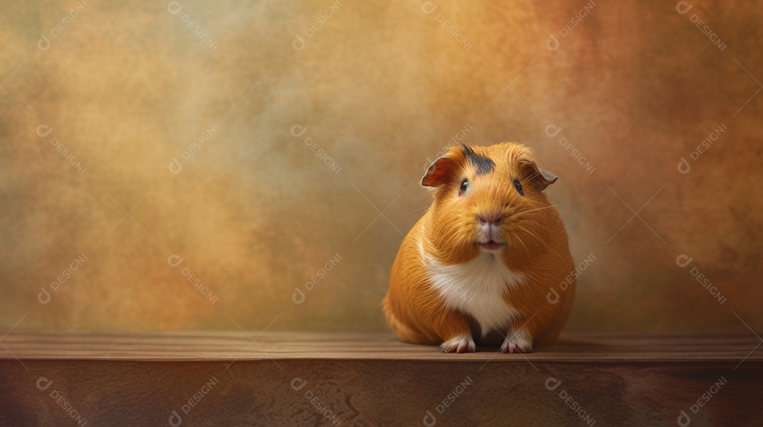 Porquinho-da-Índia em fundo marrom