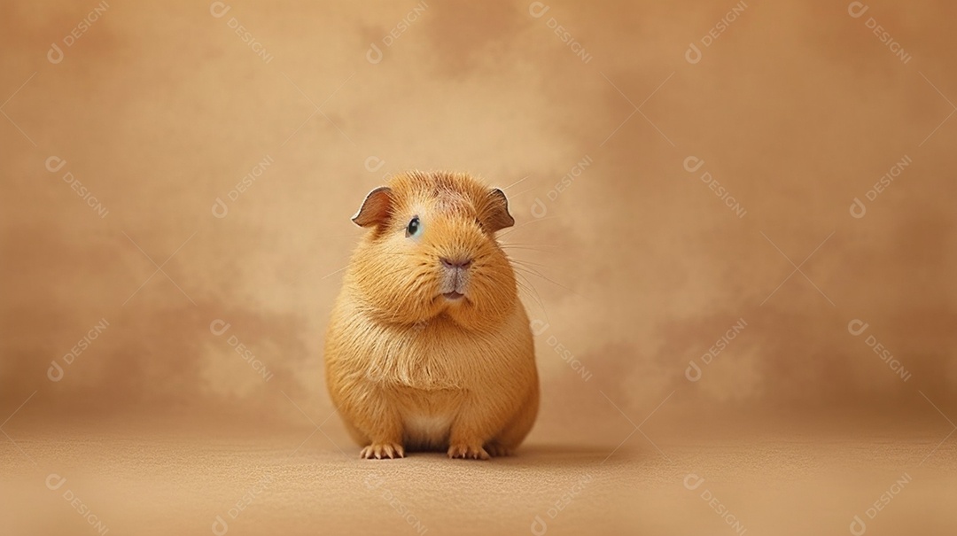 Porquinho-da-Índia em fundo marrom