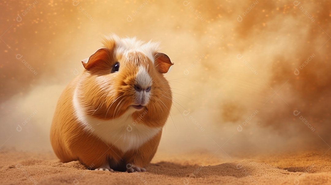 Porquinho-da-Índia em fundo marrom