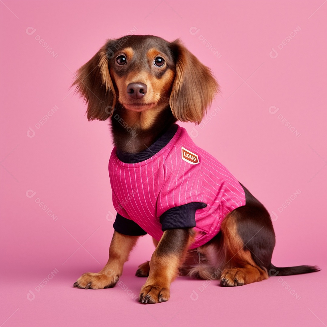 Cachorro Dachshund com roupa