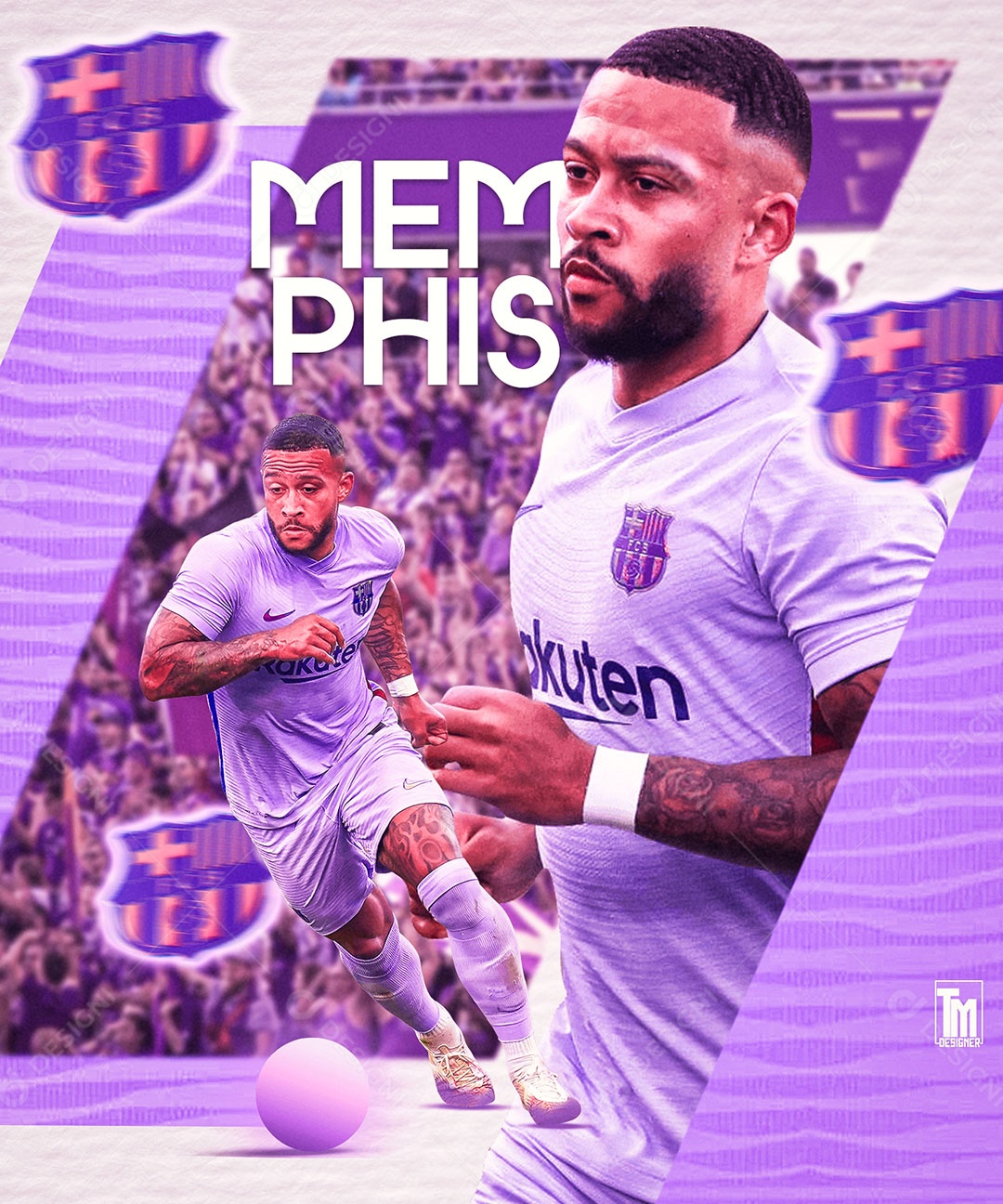 Jogador De Futebol Memphis Depay Social media PSD Editavel