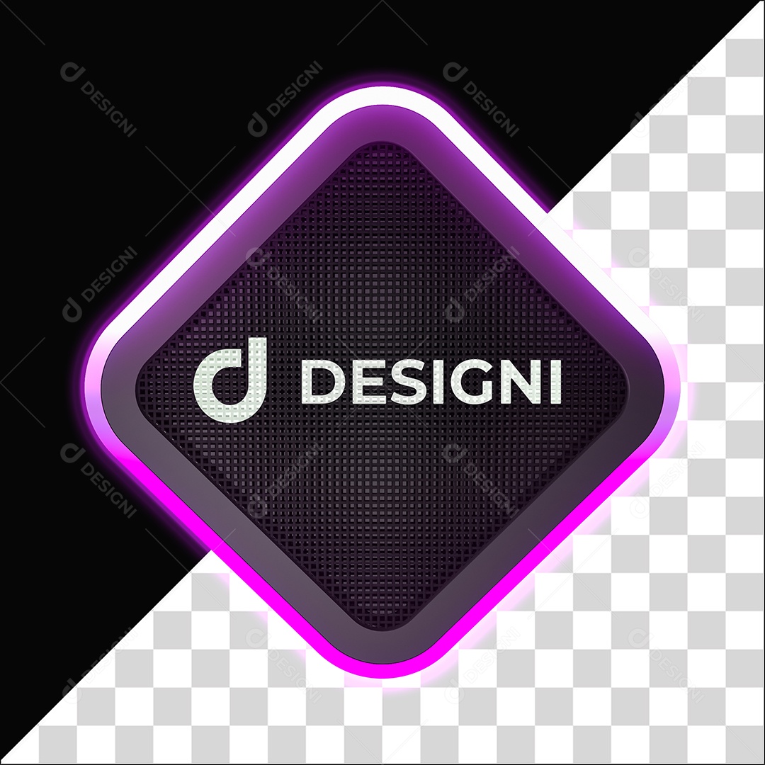 Painel De Metal Designi Com Luz Neon Elemento 3D Para Composição PSD