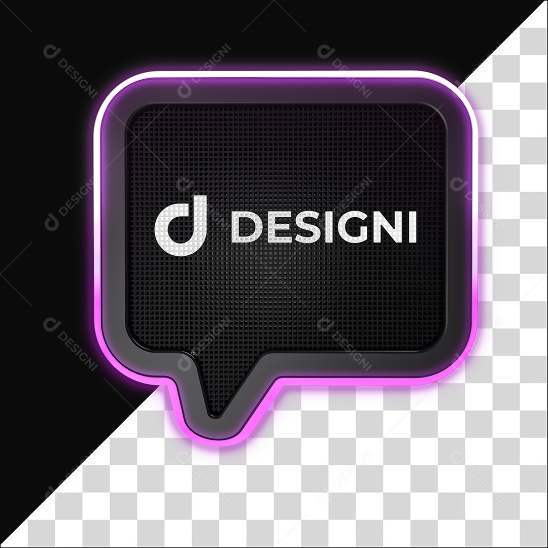 Painel De Metal Designi Elemento 3D Com Luz Neon Para Composição PSD