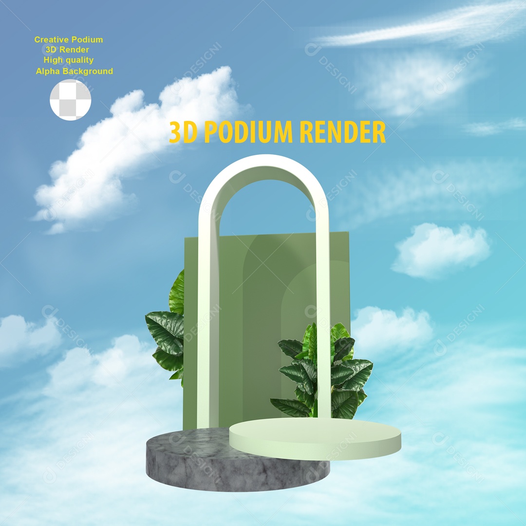 Cenário Pódio de Exposição De Produto PSD