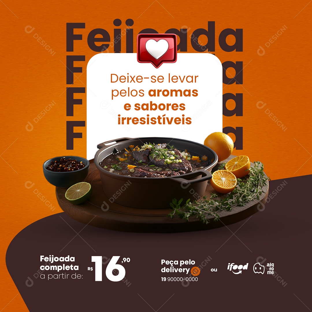 Deixe-Se Levar Pelos Aromas E Sabores Irresistíveis Feijoada Social Media PSD Editável