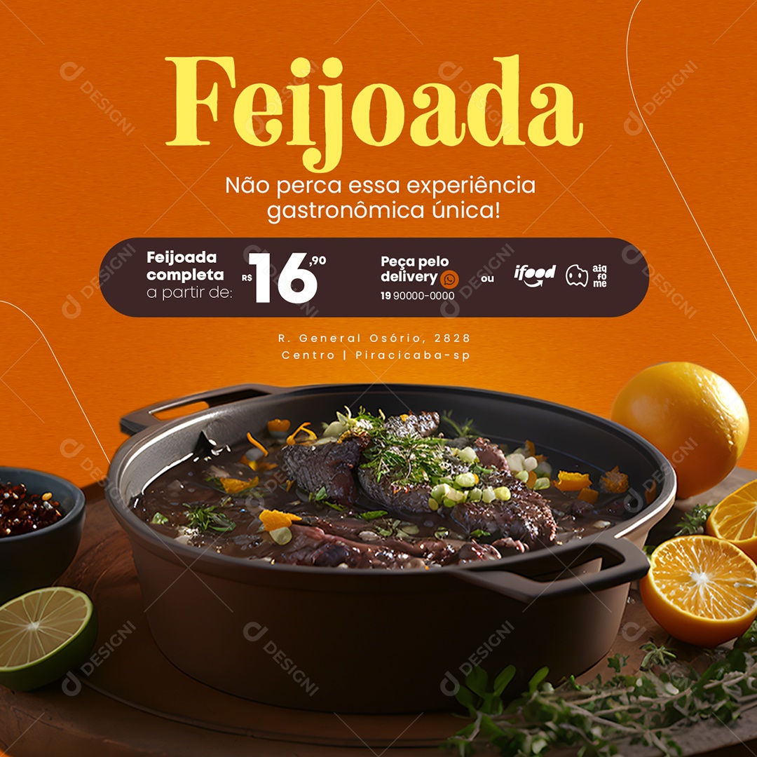 Feijoada Não Perca Essa Experiência Gastronômica Única Social Media PSD Editável