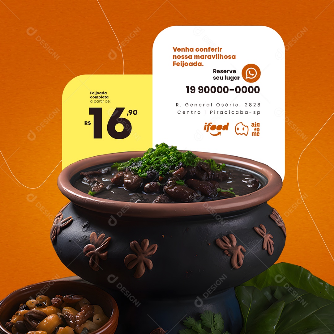 Feijoada Completa A Partir De 16,90 Social Media PSD Editável