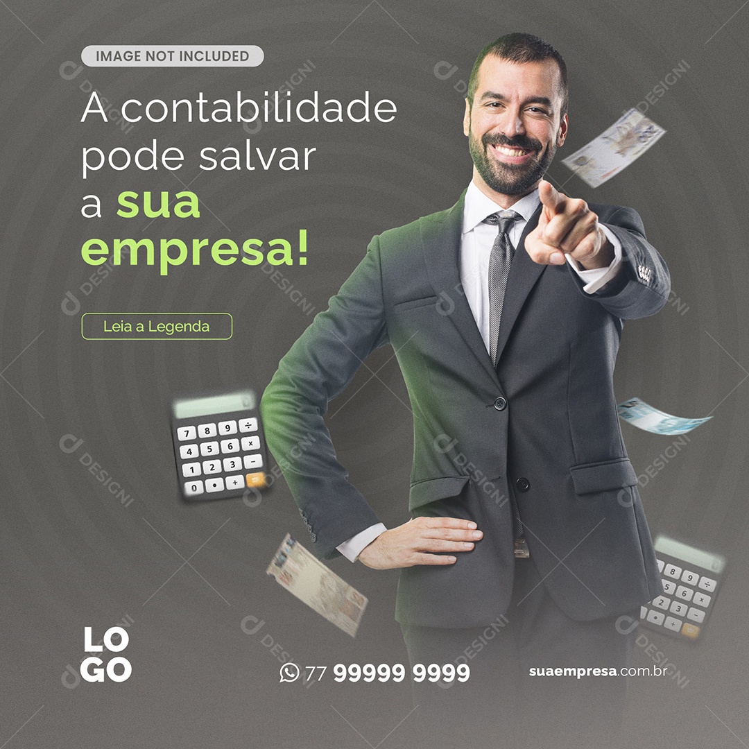 A Contabilidade Pode Salvar Sua Empresa Social Media PSD Editável