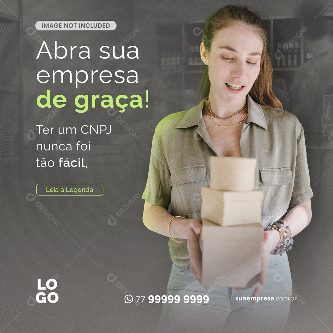 Abra Sua Empresa de Graça Ter um CNPJ Nunca Foi Tão Social Media PSD Editável