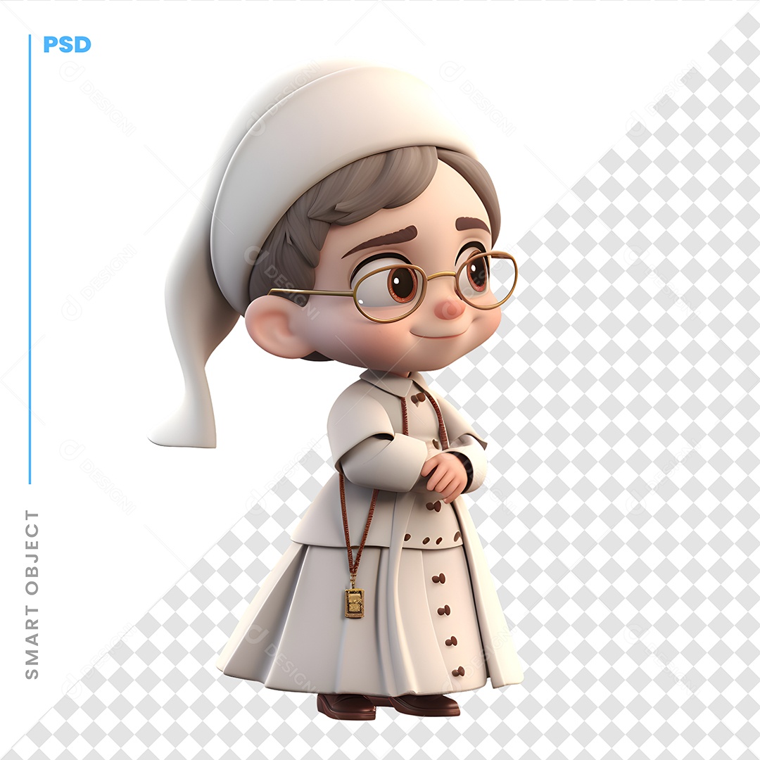 Garoto De Jaleco Personagem 3D Para Composição PSD