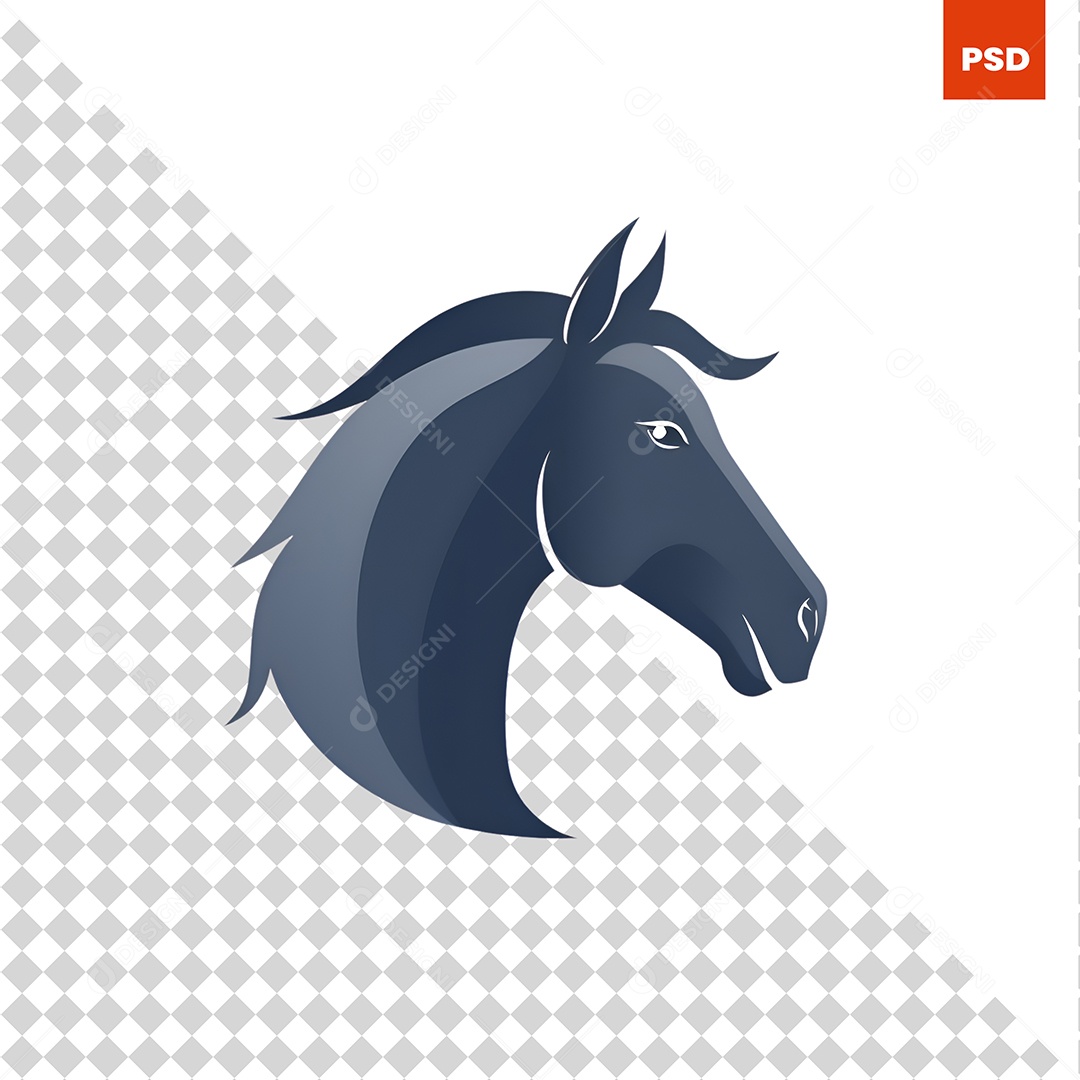 Logotipo da Cabeça de Cavalo Ilustração Em Vetor PSD