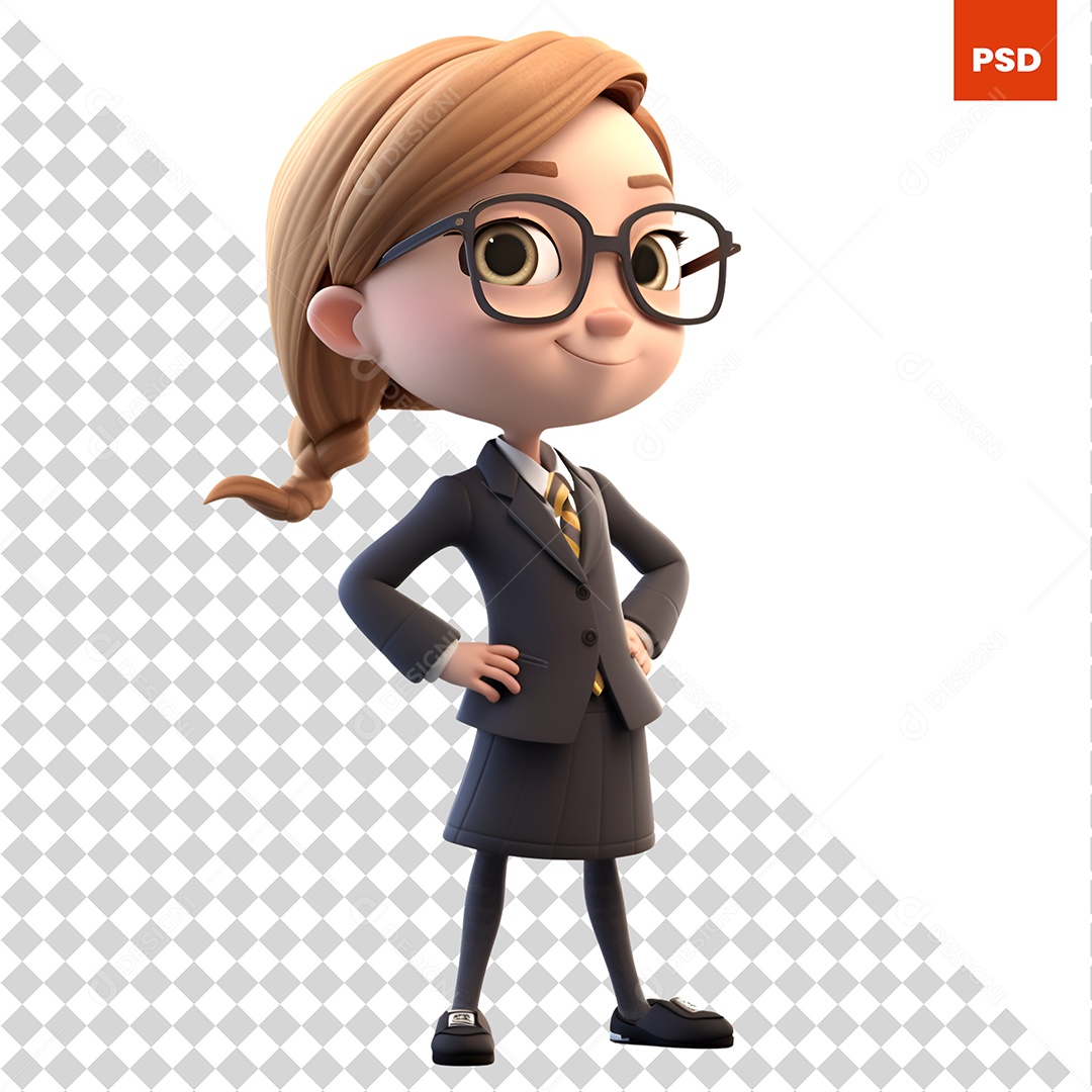 Mulher Personagem 3D Para Composição PSD