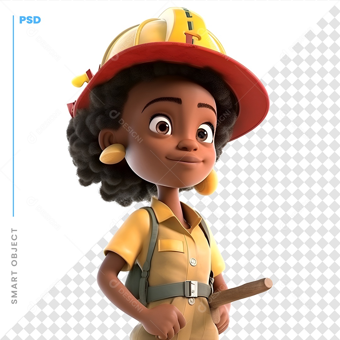 Mulher Trabalhadora Personagem 3D Para Composição PSD