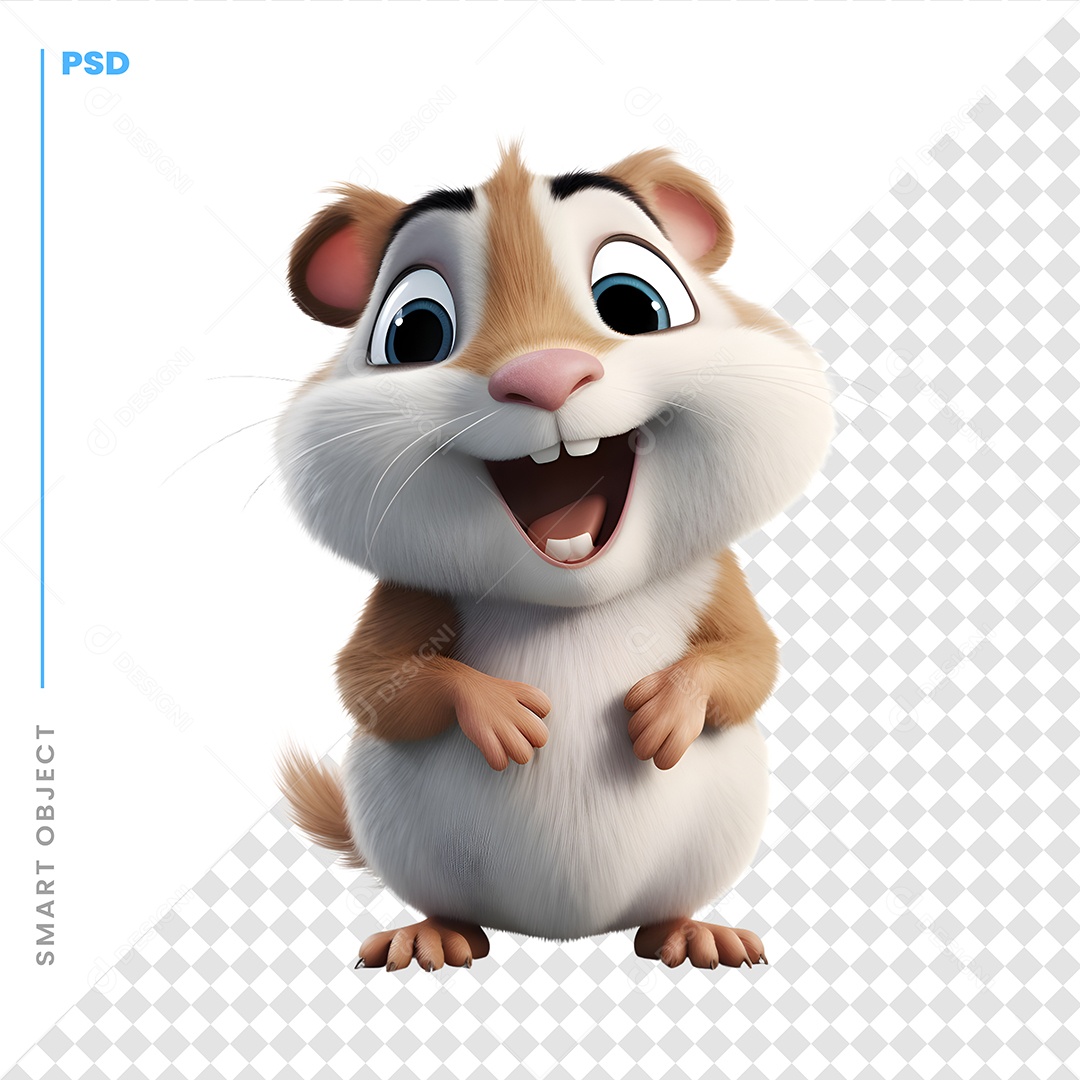Hamster Personagem 3D Para Composição PSD