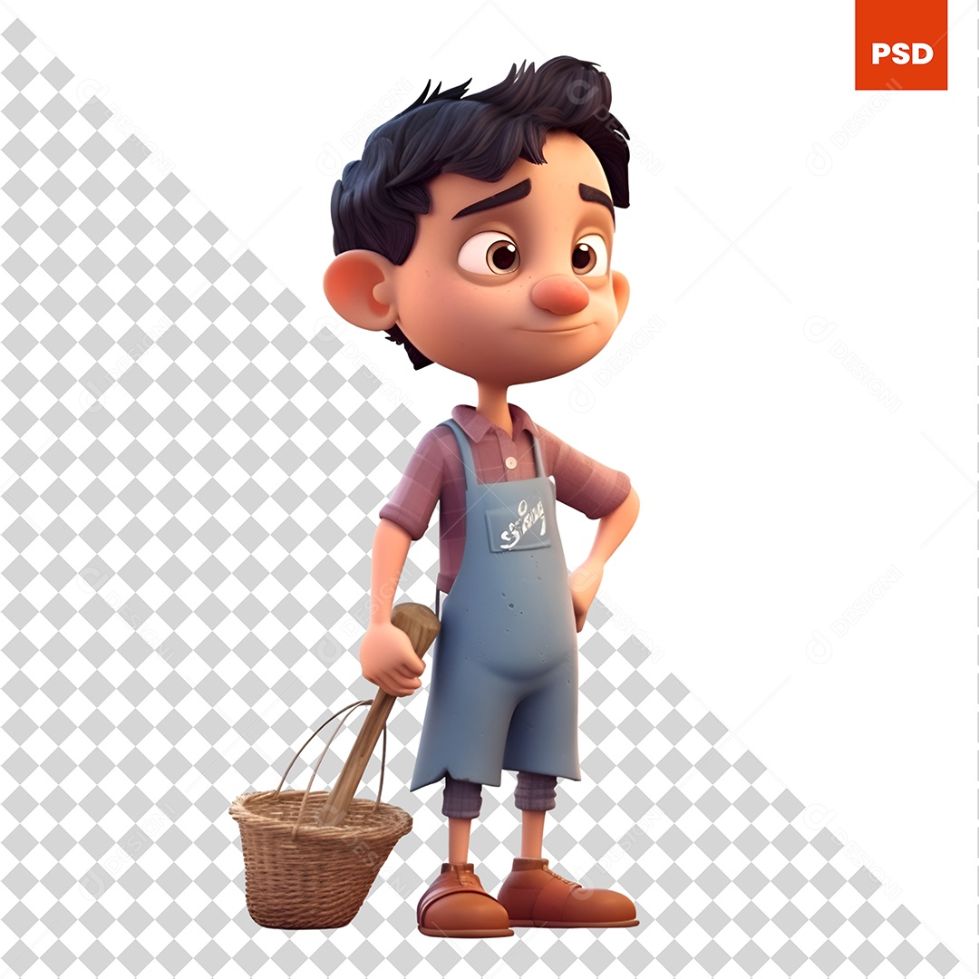 Garoto Personagem 3D Para Composição PSD