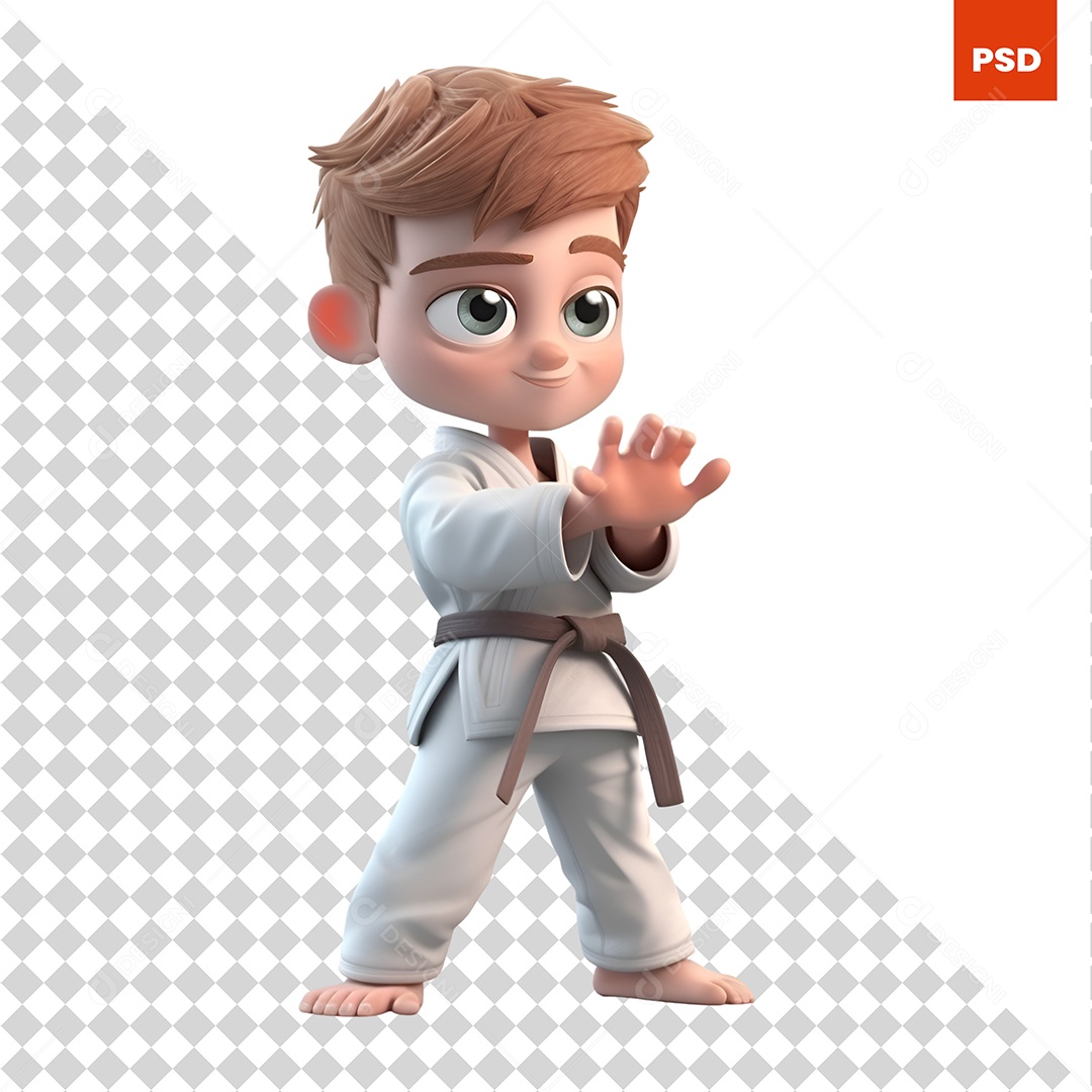 Lutador Personagem 3D Para Composição PSD