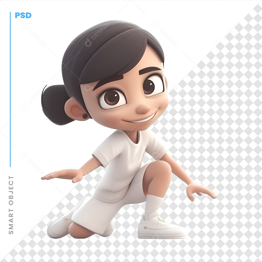 Mulher Personagem 3D Para Composição PSD