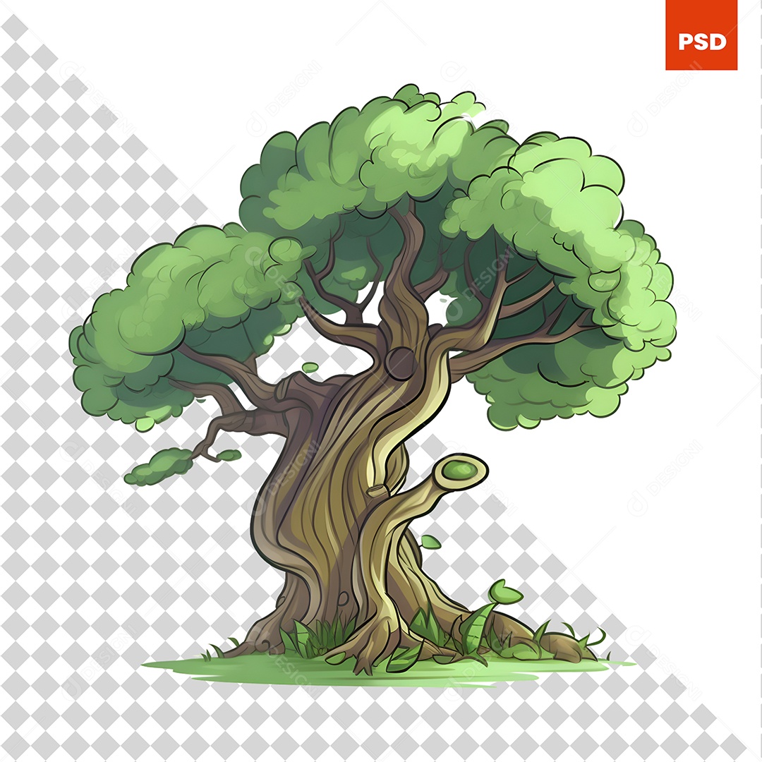 Old Tree PSD Vector Illustration
