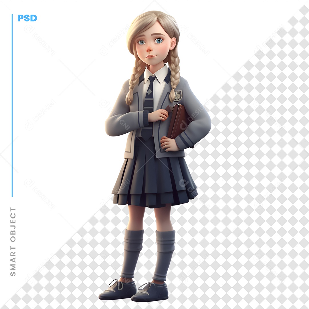 Estudante Personagem 3D Para Composição PSD