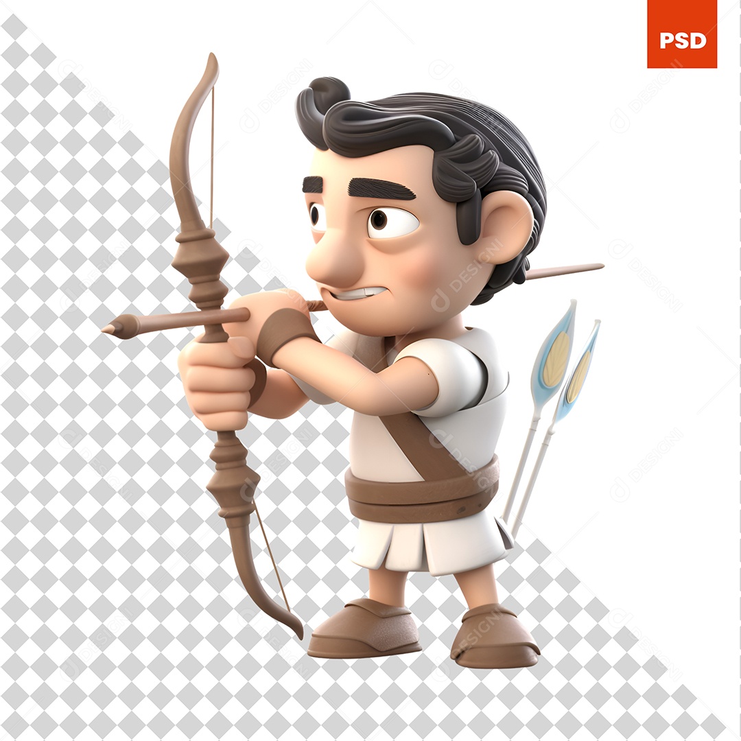 Arqueiro Personagem 3D Para Composição PSD