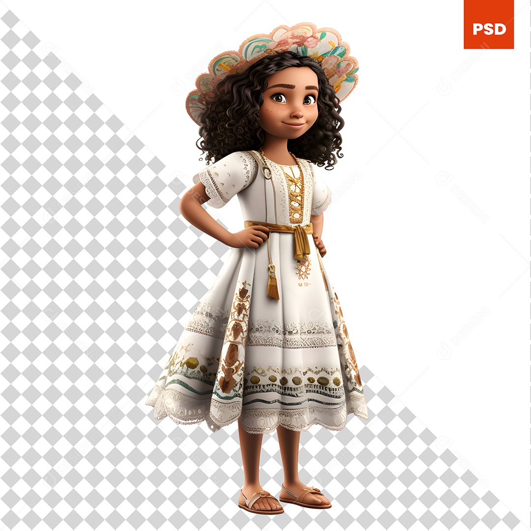 Mulher Com Uma Roupa Personagem 3D Para Composição PSD