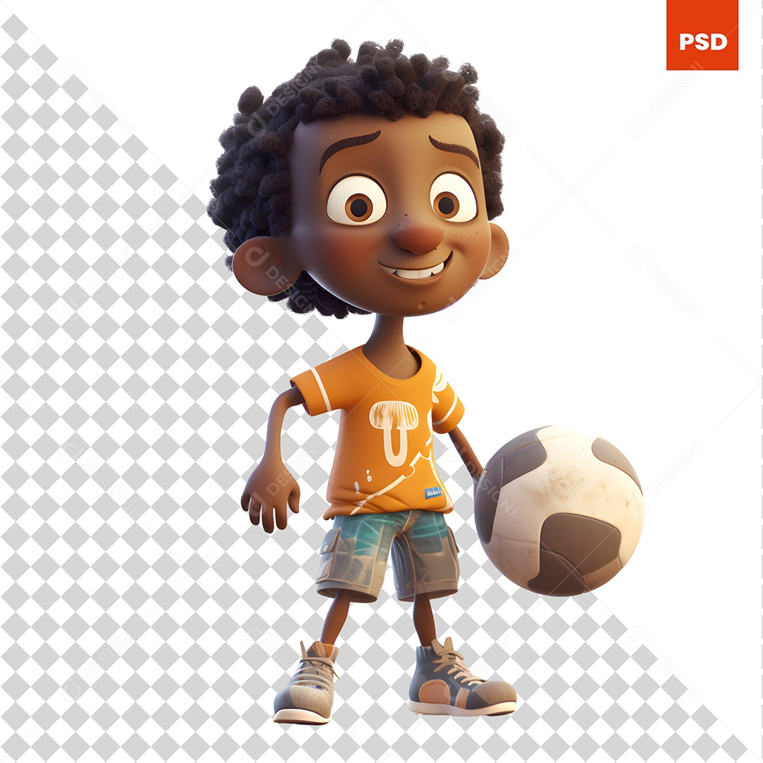 Jogador De Futebol Personagem 3D Para Composição PSD