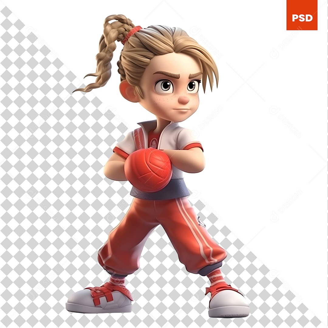 Jogadora Personagem 3D Para Composição PSD