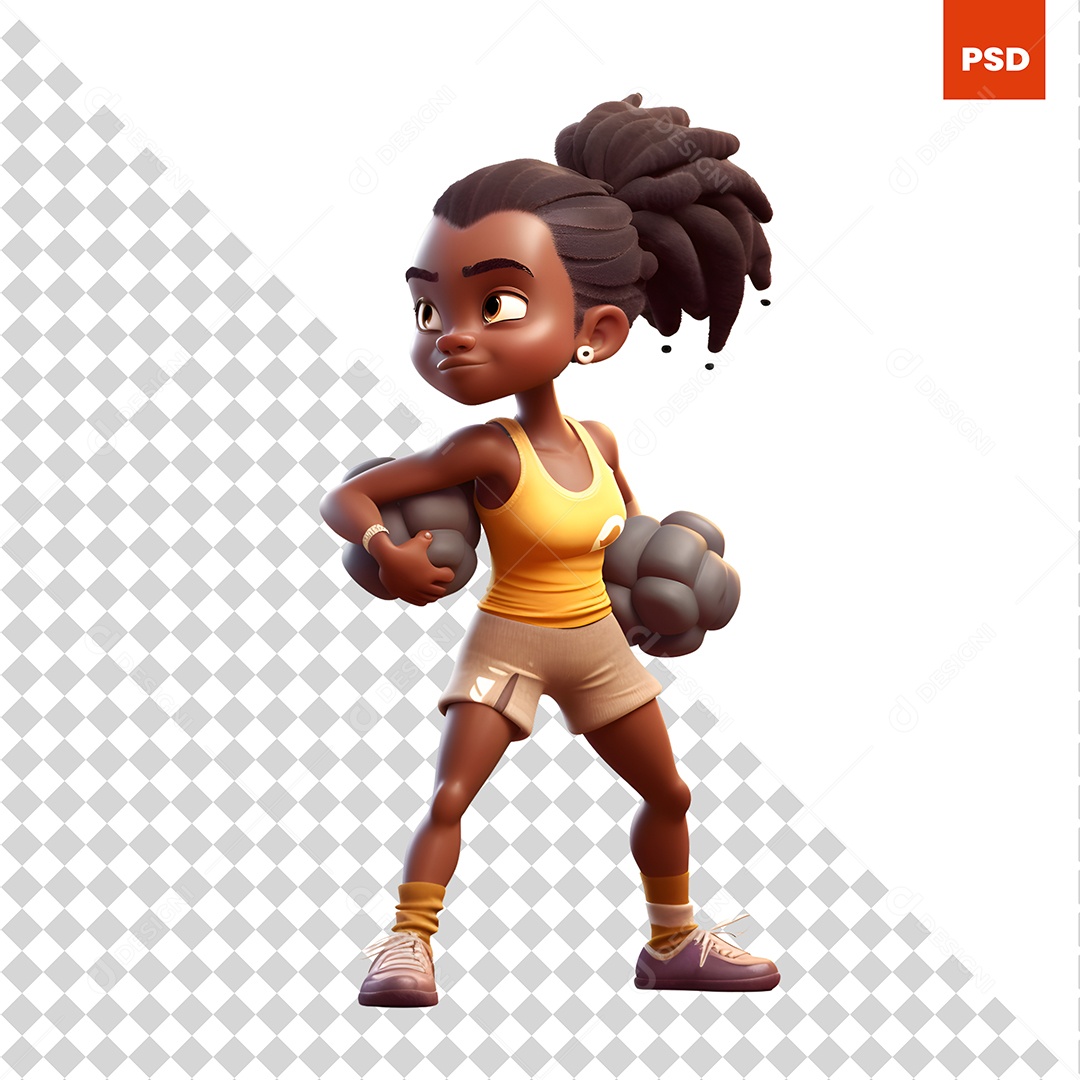 Mulher Personagem 3D Para Composição PSD