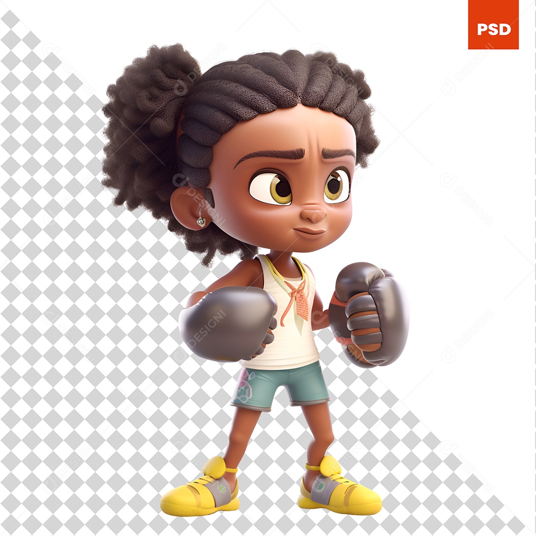 Lutadora Personagem 3D Para Composição PSD