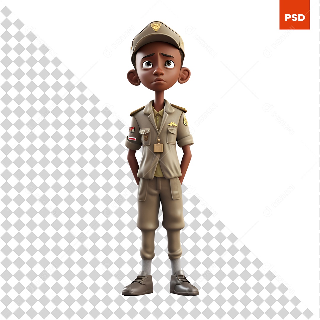 Militar Personagem 3D Para Composição PSD