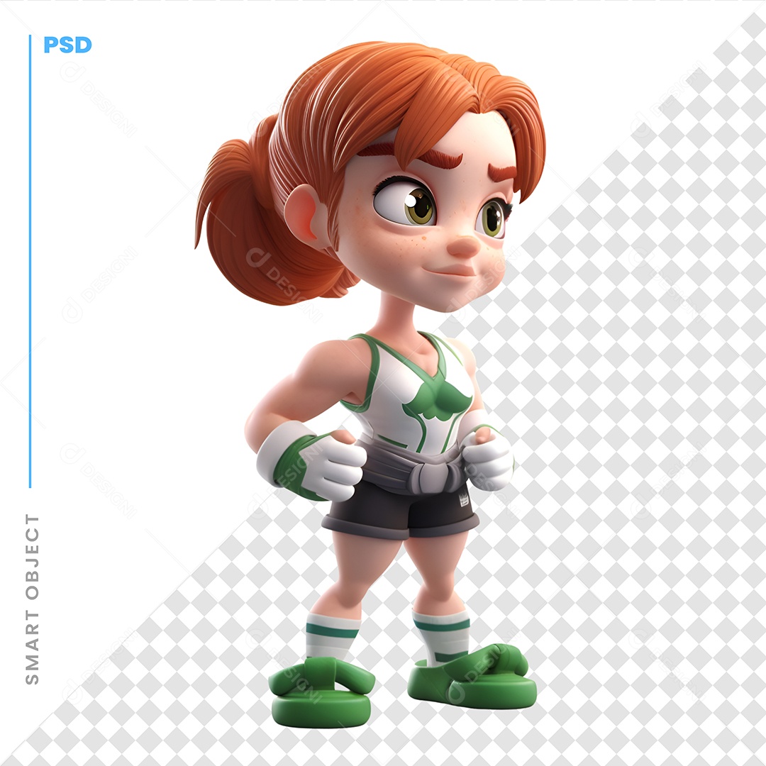 Garotinha Personagem 3D Para Composição PSD