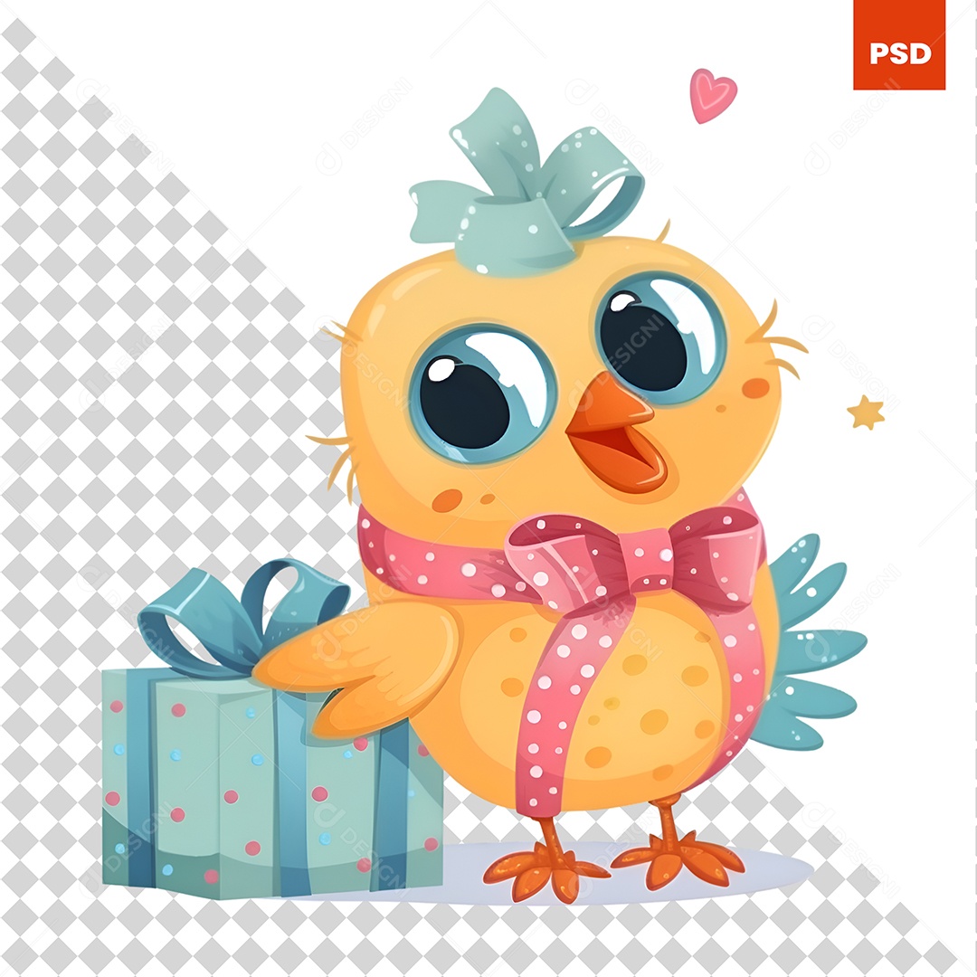 Pintinho Bonitinho Com Caixa de Presente PSD