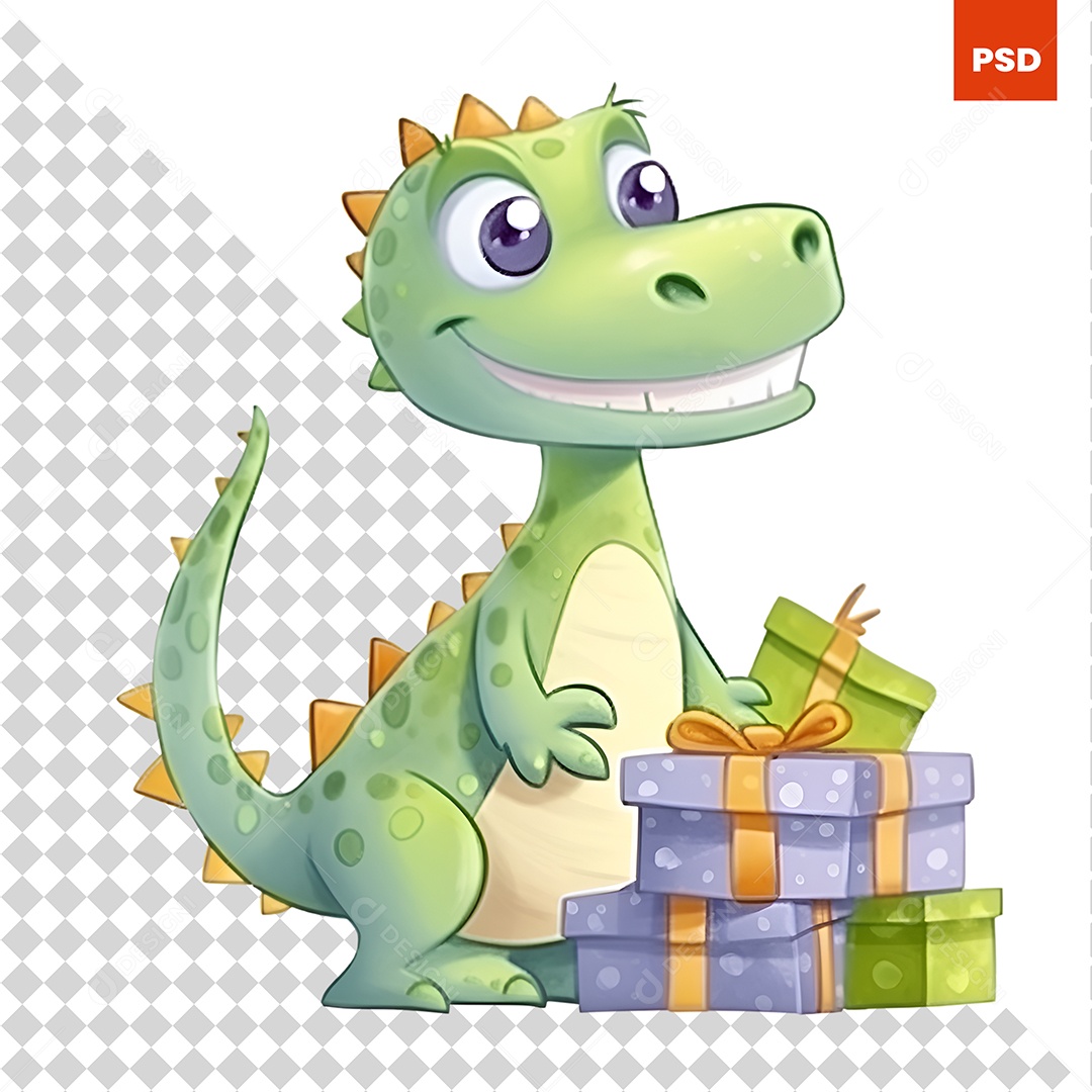 Crocodilo Feliz Dos Desenhos Animados PSD