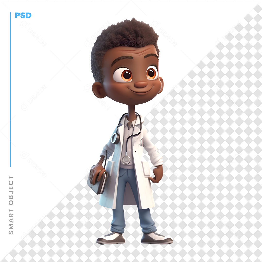 Medico Personagem 3D Para Composição PSD