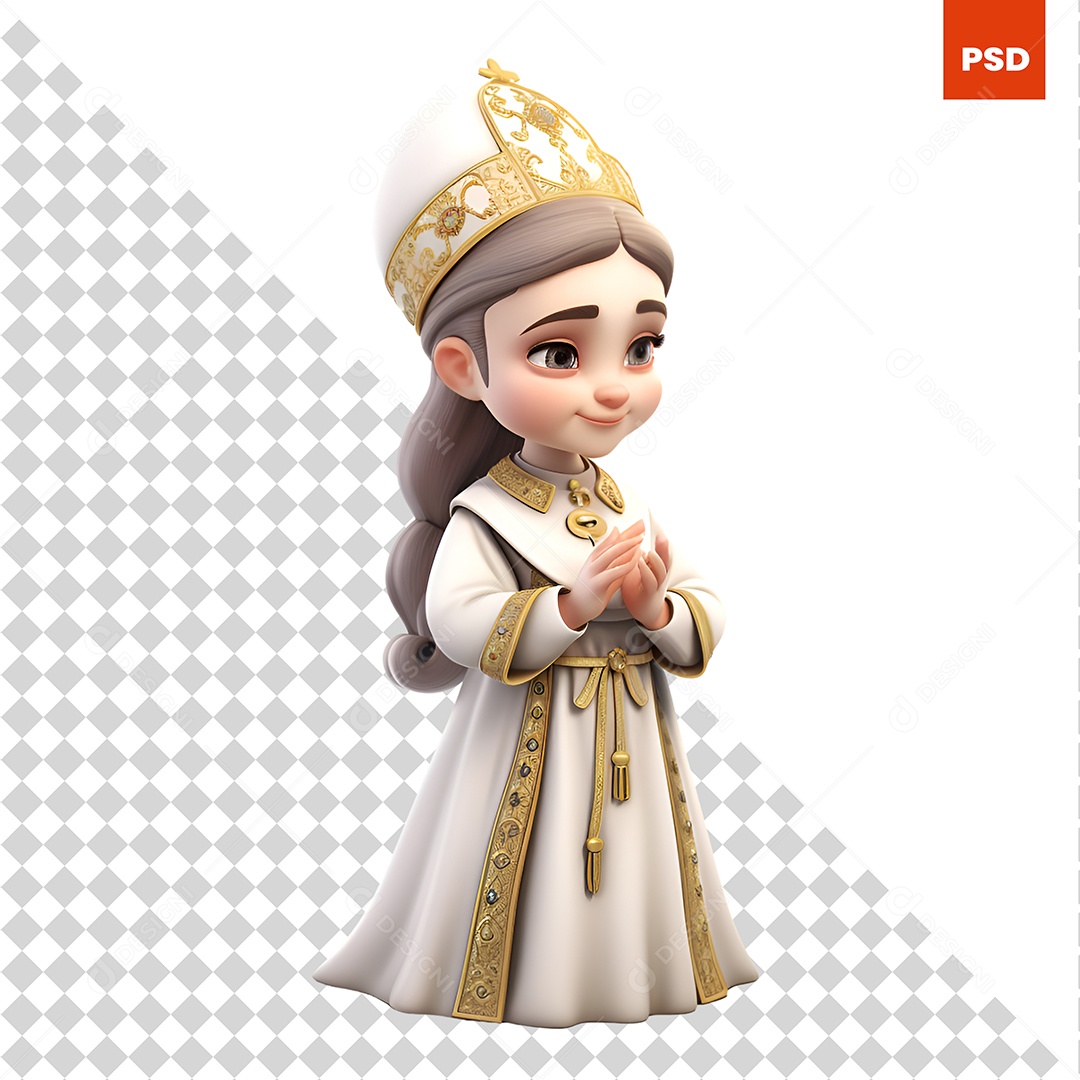 Princesa Personagem 3D Para Composição PSD