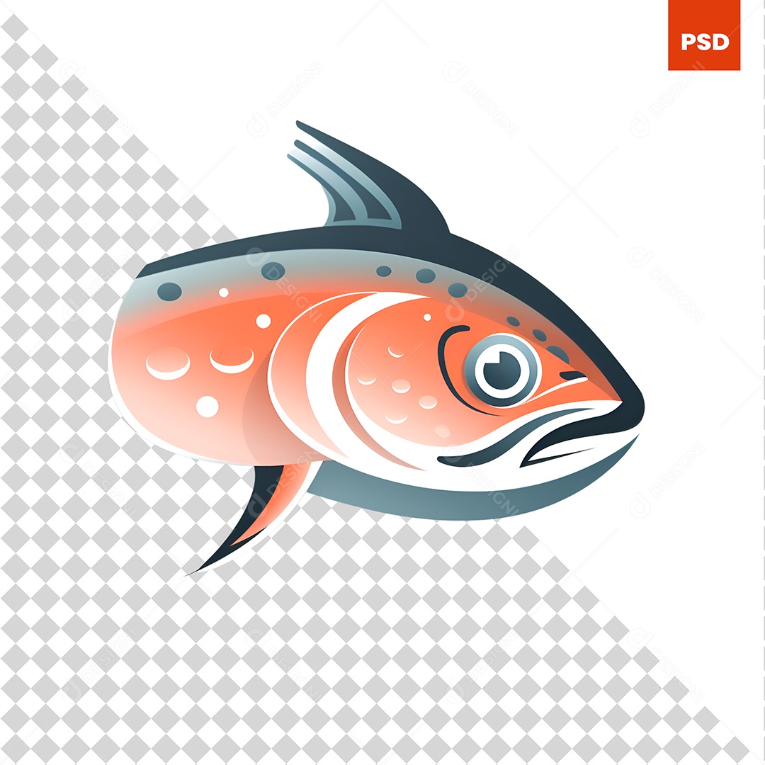 Ilustração de Peixe Salmão PSD