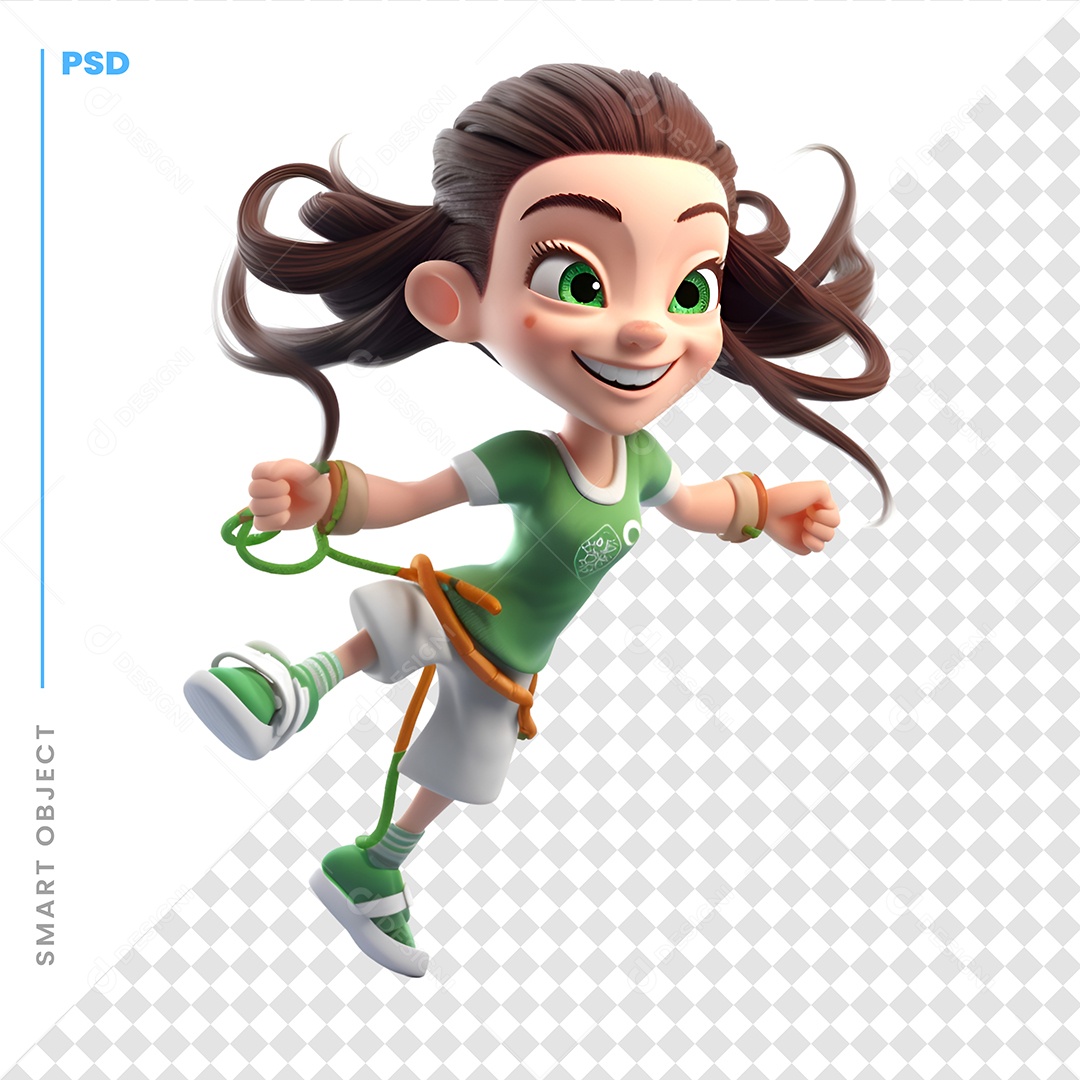 Garota Personagem 3D Para Composição PSD