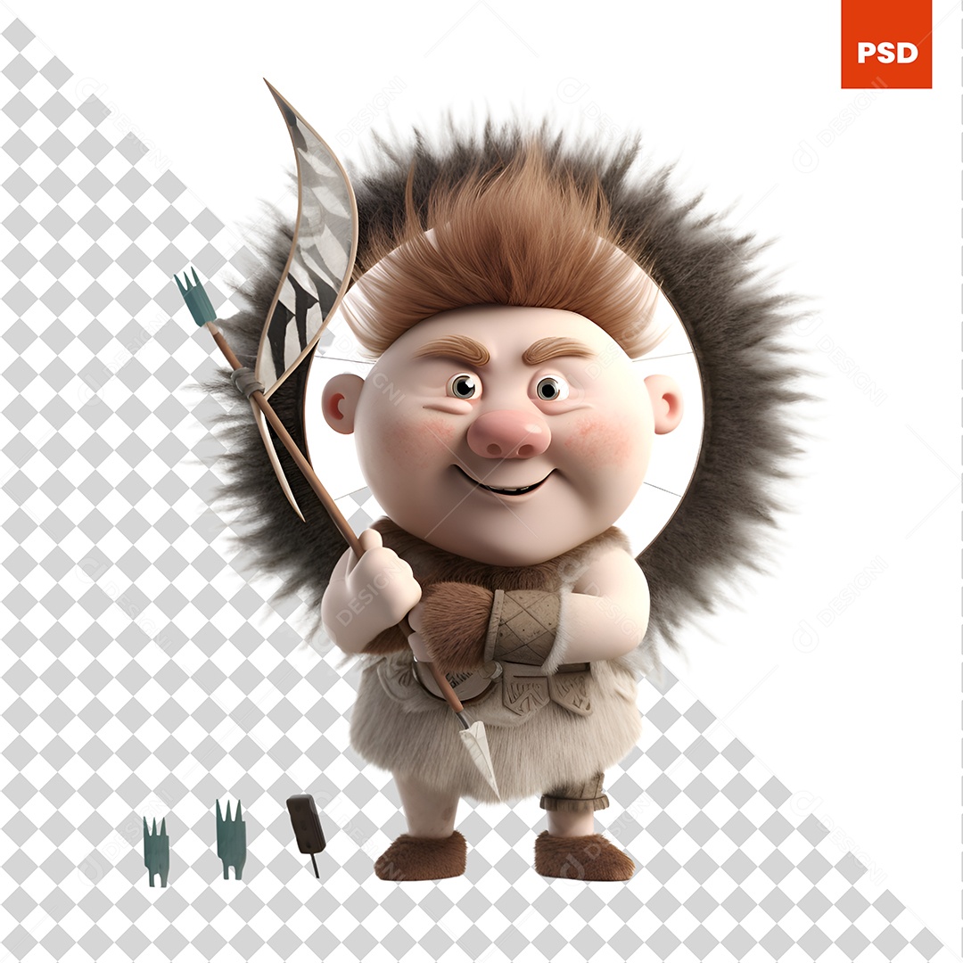 Garota Com Uma Flecha Personagem 3D Para Composição PSD