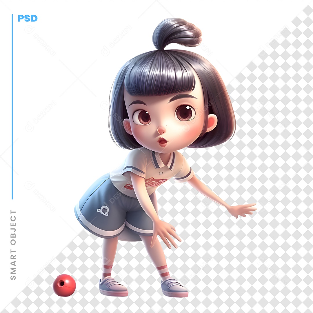 Garota Personagem 3D Para Composição PSD