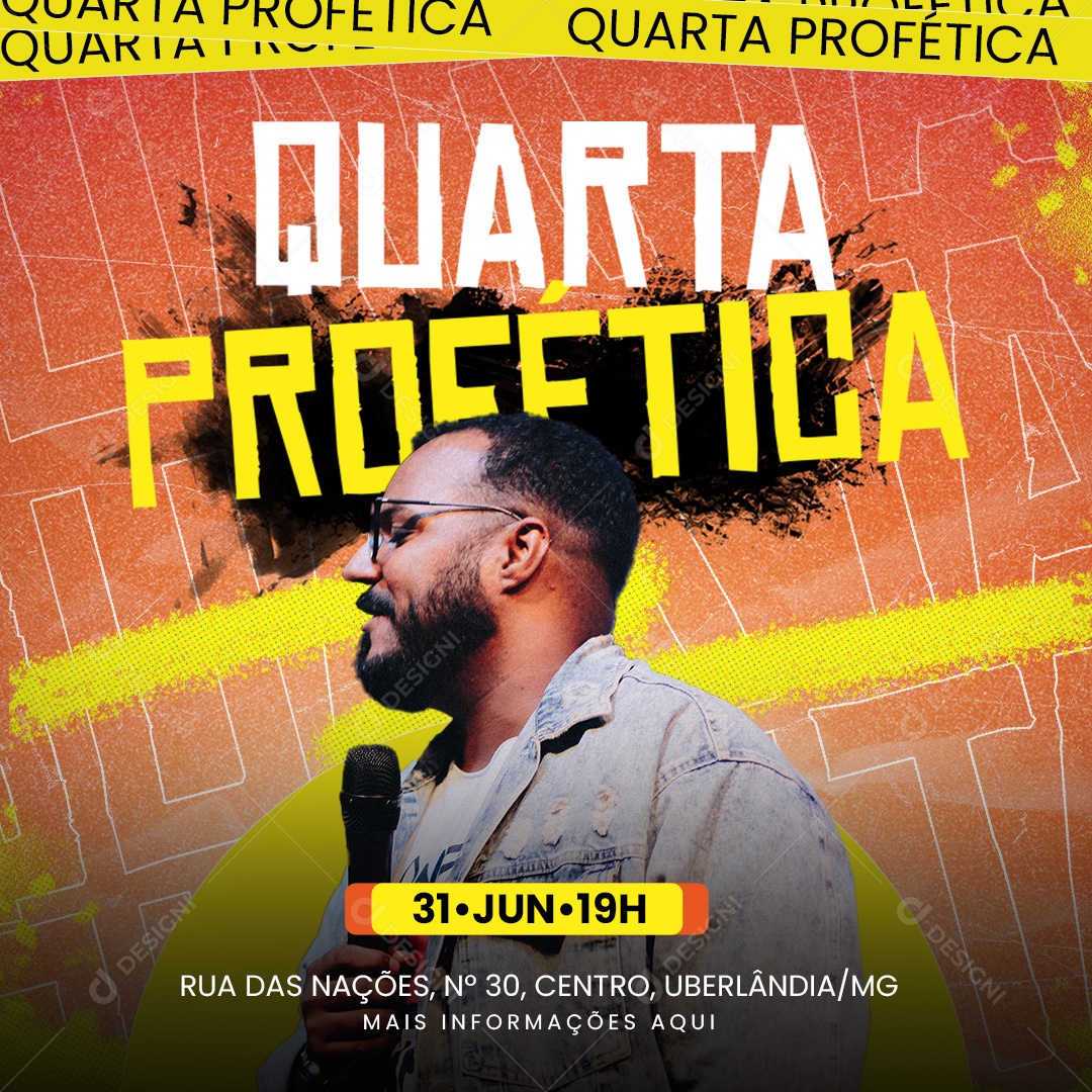Quarta Profética Social Media PSD Editável