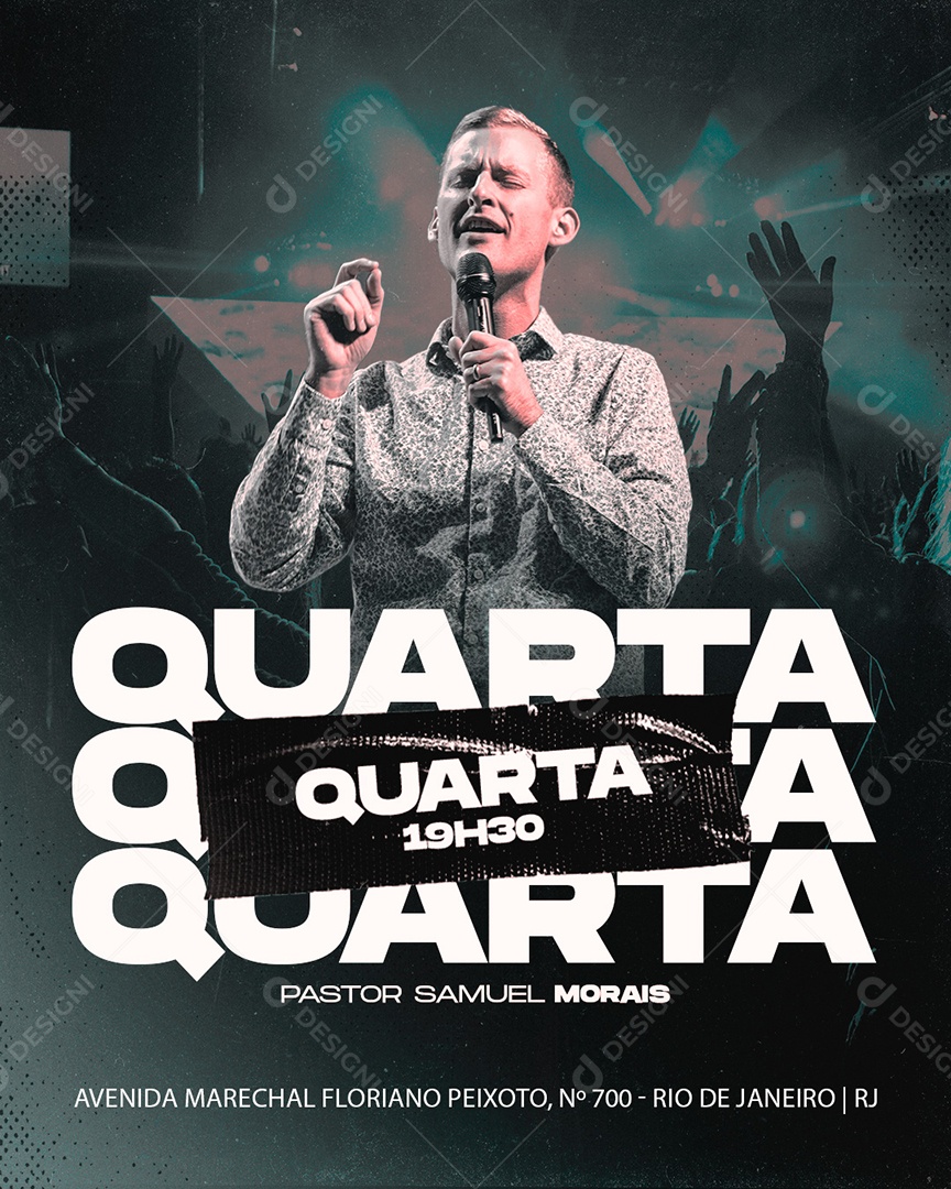 Culto Quarta 19h30 Social Media PSD Editável
