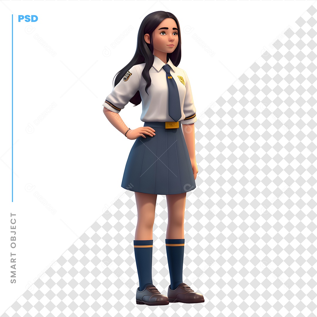 Girl Volleyball Player 3D Character For PSD Composition