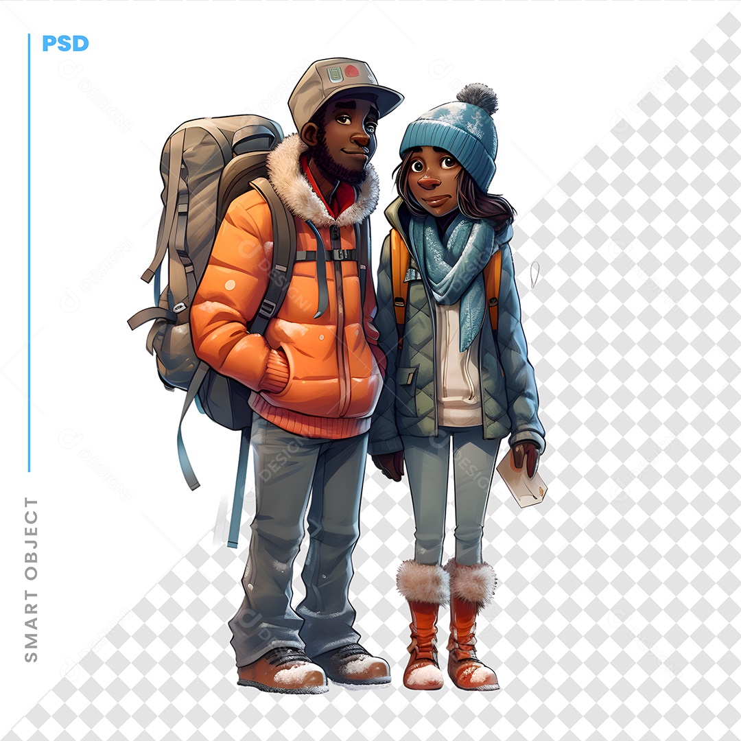 Casal Personagem 3D Para Composição PSD