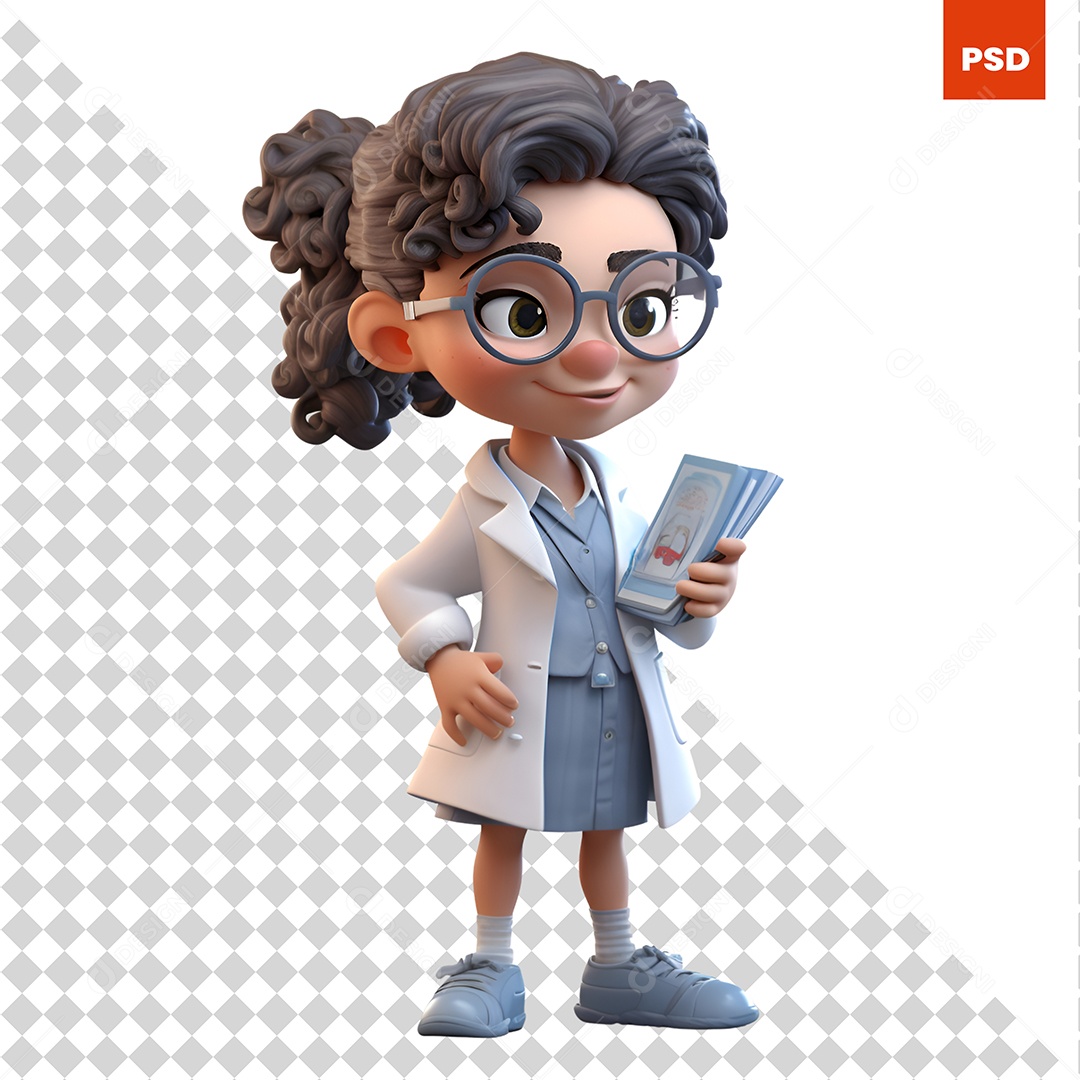 Mulher Personagem 3D Para Composição PSD