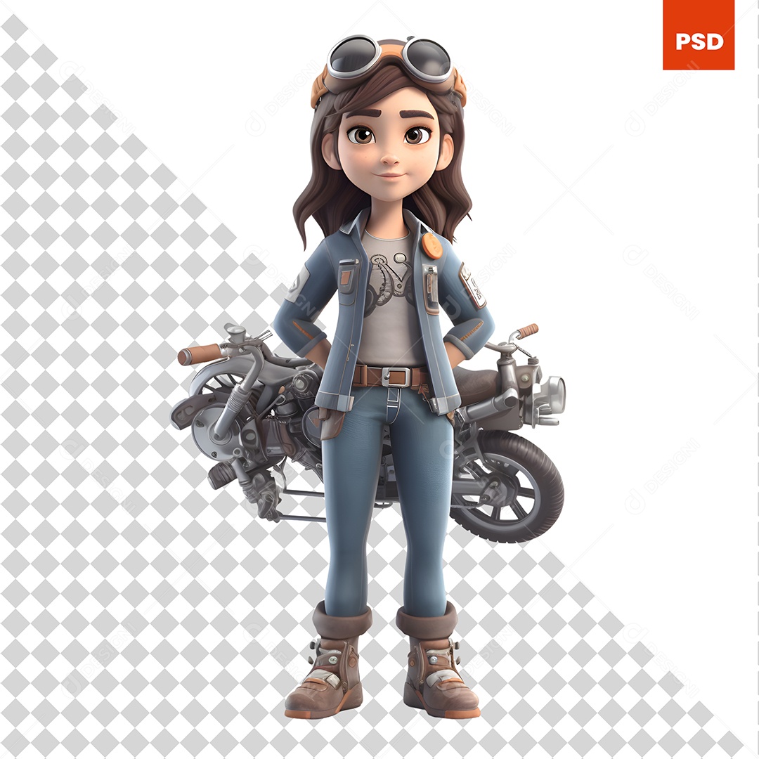 Mulher Personagem 3D Para Composição PSD