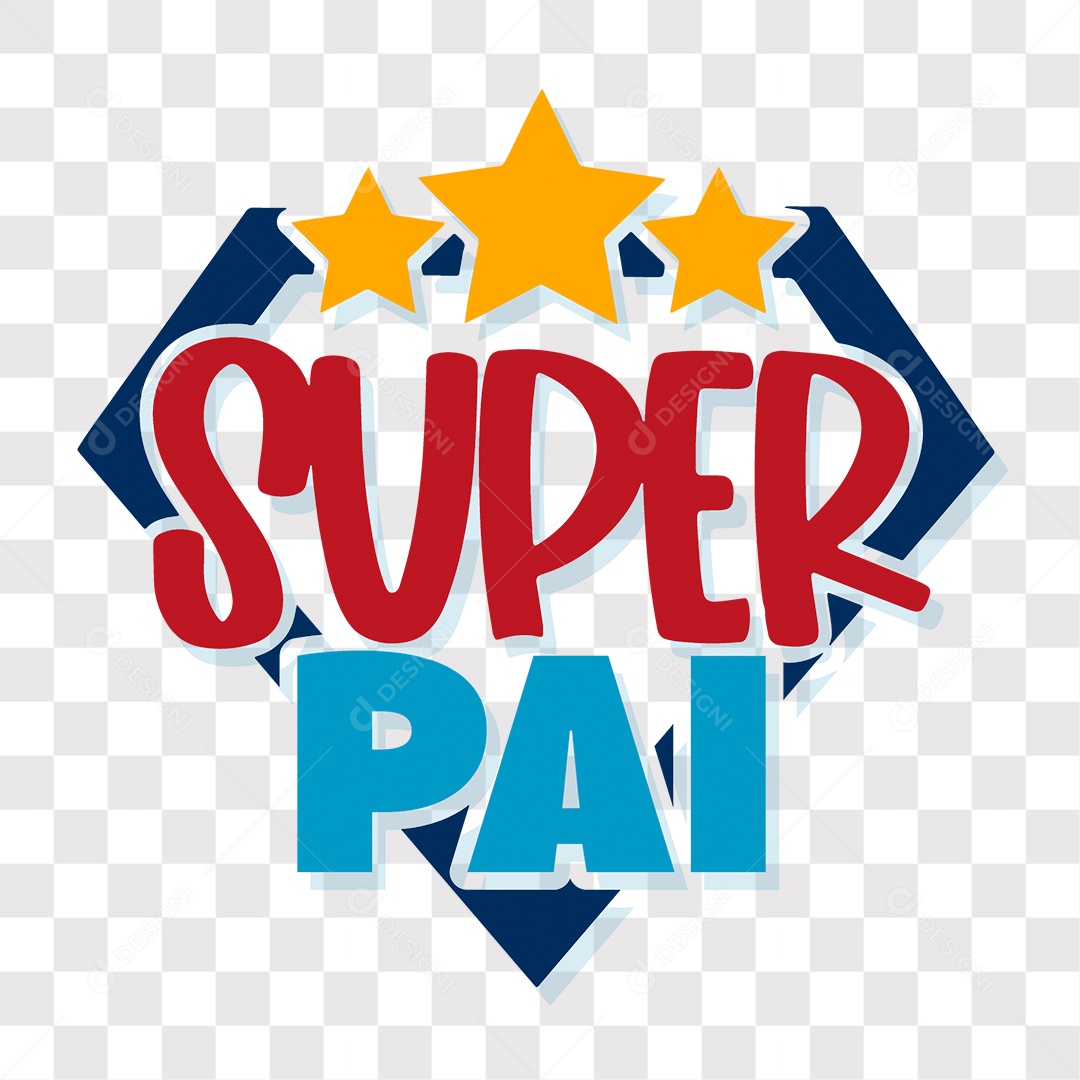 Lettering Dia Dos Pais Super Pai EPS + PNG