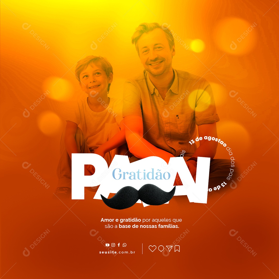 Amor E Gratidão Por Aqueles Que São A Base De Nossas Famílias Dia Dos Pais Social Media PSD Editável