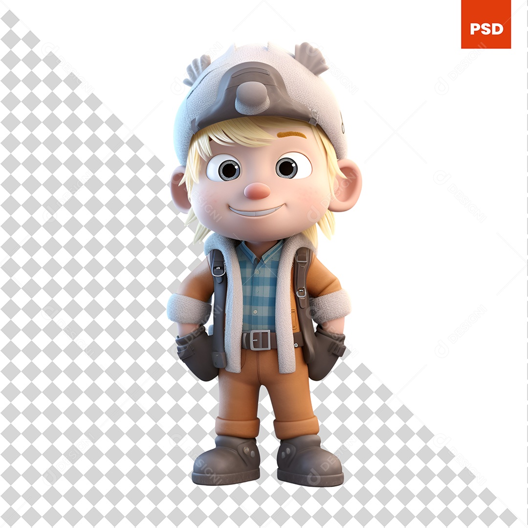 Garoto Personagem 3D Para Composição PSD